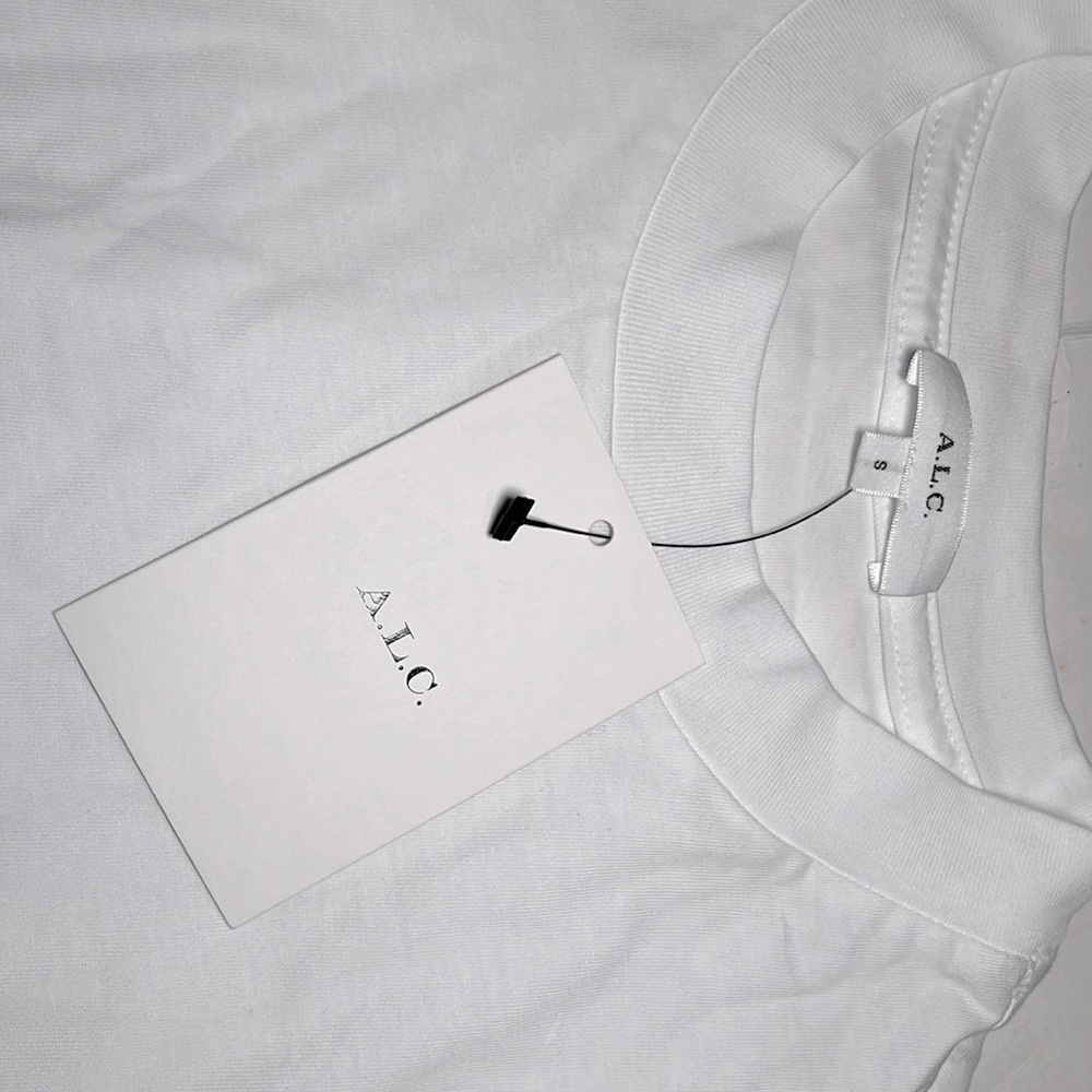 NWT A.L.C. Albie Cotton Jersey White Tee Size S $145 - Picture 6 of 10